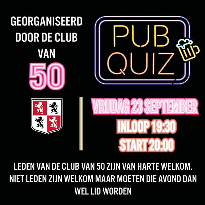 Club van 50 organiseert pubquiz