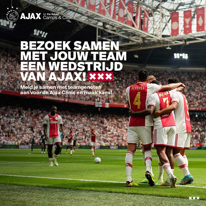 Nog enkele plekken beschikbaar bij AJAX clinic, maak kans op kaarten voor AJAX