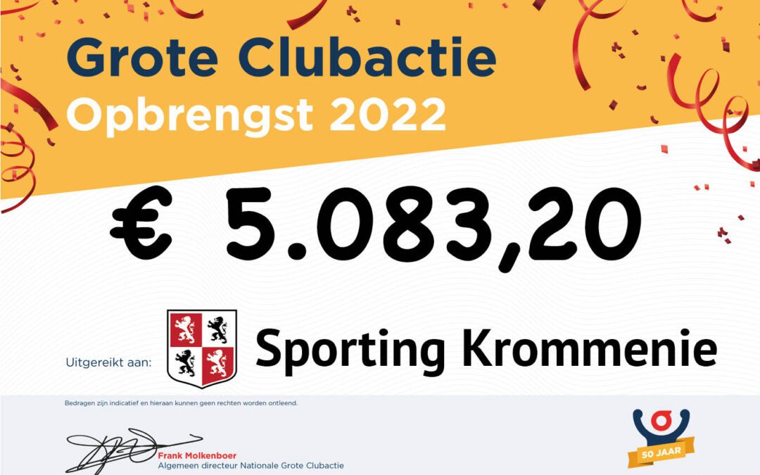 Superopbrengst Grote Clubactie dankzij onze lotenverkopers