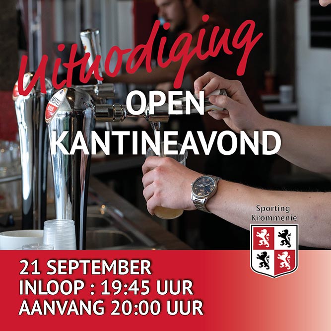 Open kantineavond op 21 september
