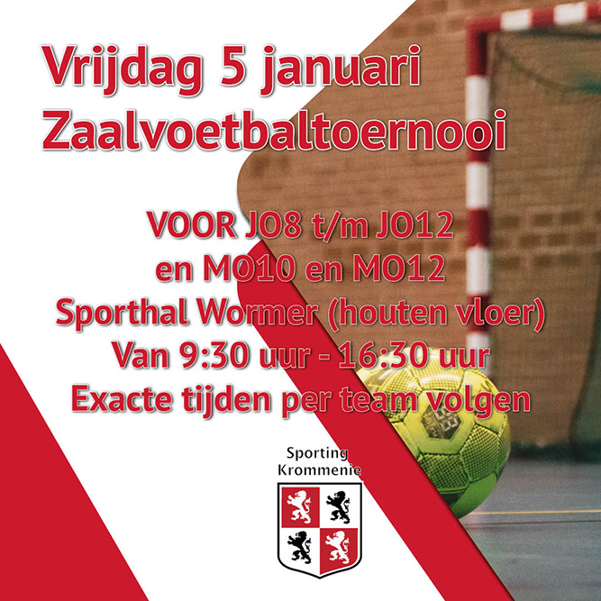 Zaalvoetbal toernooi 5 januari 2024 voor onderbouw