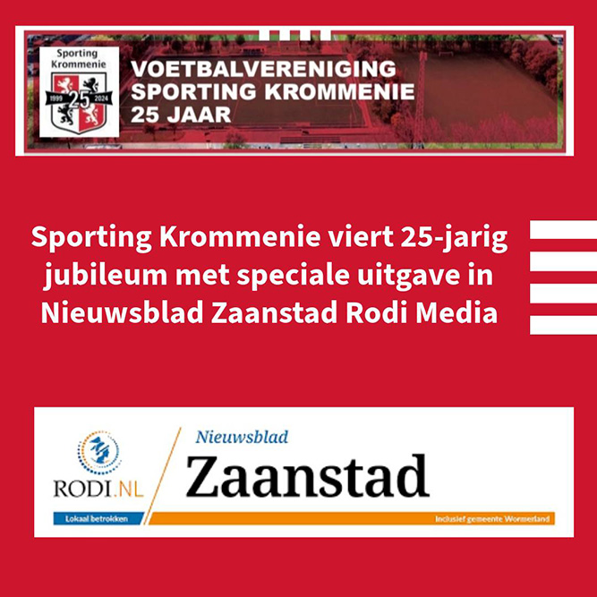 Speciale editie Sporting 25 jaar in Nieuwsblad Zaanstad