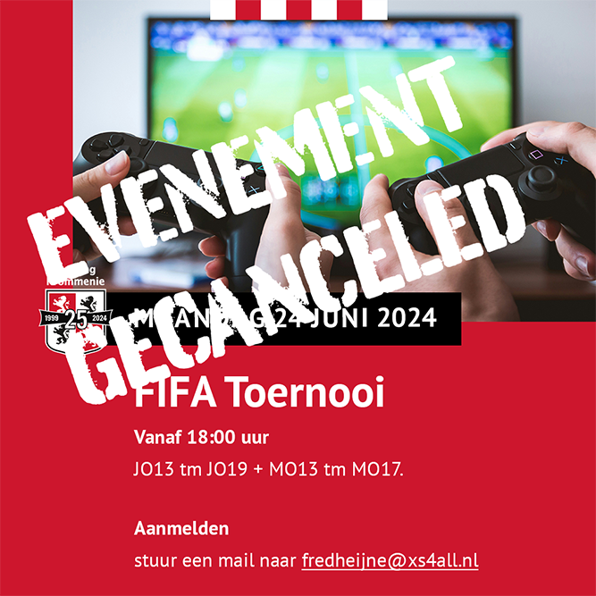 FIFA toernooi gecanceld