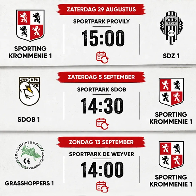 Poule indeling en programma KNVB Beker plus een extra spelregel